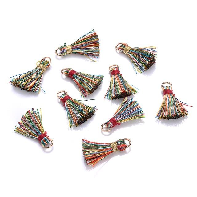 PORI 10/20/30-Piece 2 cm Cotton Tassels for Jewelry, DIY, Earrings, Keychains, Sewing and Curtain Trim