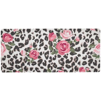 Large Rose Leopard Mouse Pad, Waterproof Desk Mat, 80 x 30 cm
