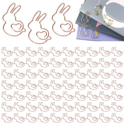Cyrank Bunny Paper Clips, 100 Pieces, Rose Gold