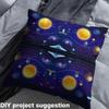 Galaxy Fabric by the Yard, Solar System Planet and Star Upholstery Fabric, Light Brown, 276 x 150 cm view 4