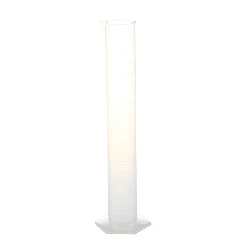 Oikabio Laboratory Set 250 mL Plastic Liquid Measuring Graduated Cylinder, Transparent, White