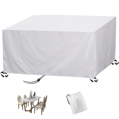 Garden Furniture Cover, Waterproof 420D Oxford Fabric, Windproof, UV-Resistant, Silver, 230 x 220 x 150 cm