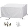 Garden Furniture Cover, Waterproof 420D Oxford Fabric, Windproof, UV-Resistant, Silver, 230 x 220 x 150 cm view 1