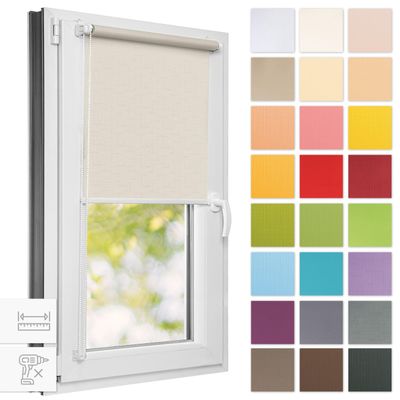 Estika No-Drill Roller Blind 105 x 220 cm Pearl, Semi-Transparent
