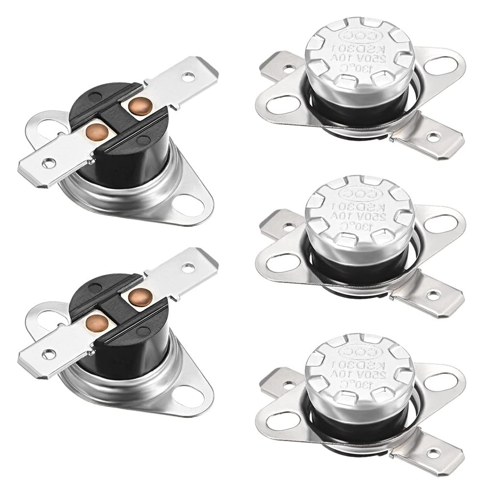 PATIKIL 5 Pcs 130°C/266°F 10A Normally Closed Thermostat NC KSD301