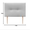 DHOME Buttoned Headboard, Upholstered Faux Leather or Acualine Fabric, 110 x 105 cm view 3