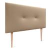 DHOME Button-Tufted Headboard, Upholstered Faux Leather or Acualine Fabric, Light Brown, 110 x 105 cm view 1