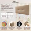 DHOME Button-Tufted Headboard, Upholstered Faux Leather or Acualine Fabric, Light Brown, 110 x 105 cm view 2