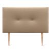 DHOME Button-Tufted Headboard, Upholstered Faux Leather or Acualine Fabric, Light Brown, 110 x 105 cm view 4