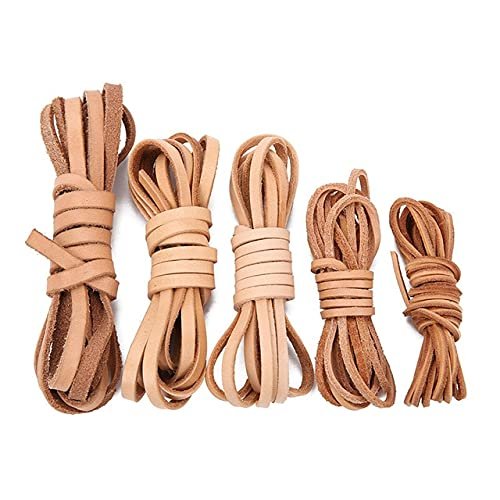 YOUTAI 2 m Brown and Black Flat Genuine Leather Cord for Necklaces, 2–8 mm, DIY Jewelry Making