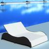 Yumeng 2-Person Outdoor Sun Lounger with Cushion, Black Poly Rattan view 1