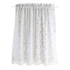 MANQILE Short Half-Window Curtain with Vine Floral Pattern and Plush Pom-Pom Tassel Trim view 3