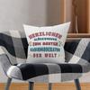 Mugffins Pillow with Insert and Saying for Radio Hosts, “Congratulations, You’re the Best,” 40 x 40 cm view 2