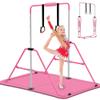 EVERYMILE Height-Adjustable Foldable Gymnastics Bar Set with Mat, Pad & Rings view 1