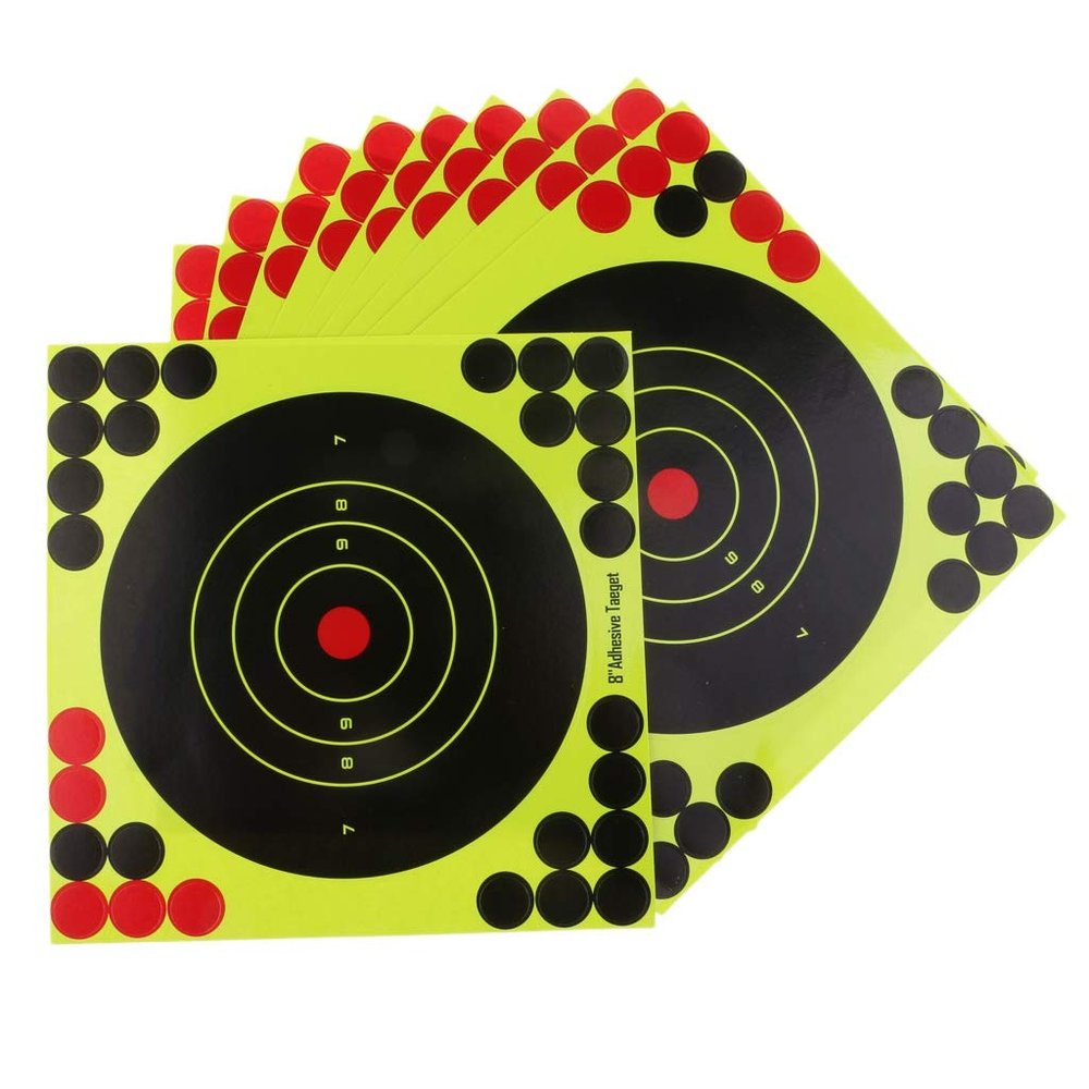 Dasertoe 50-Piece 8×8-Inch Self-Adhesive Reactive Splatter Shooting Targets