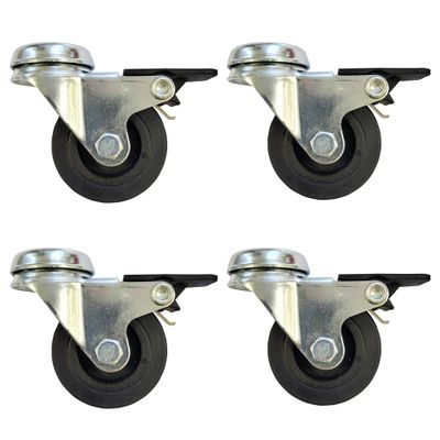 Tecnokit Set of 4 Heavy-Duty 50 mm Swivel Casters with Brakes