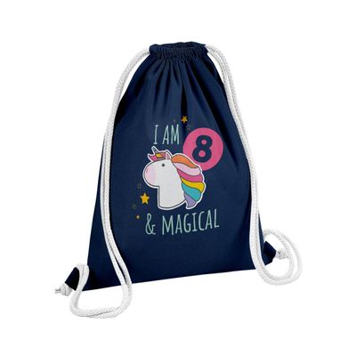 Blue Drawstring Gym Bag – I Am 8 Magical Celebration Unicorn Fantasy