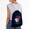Blue Drawstring Gym Bag – I Am 8 Magical Celebration Unicorn Fantasy view 3