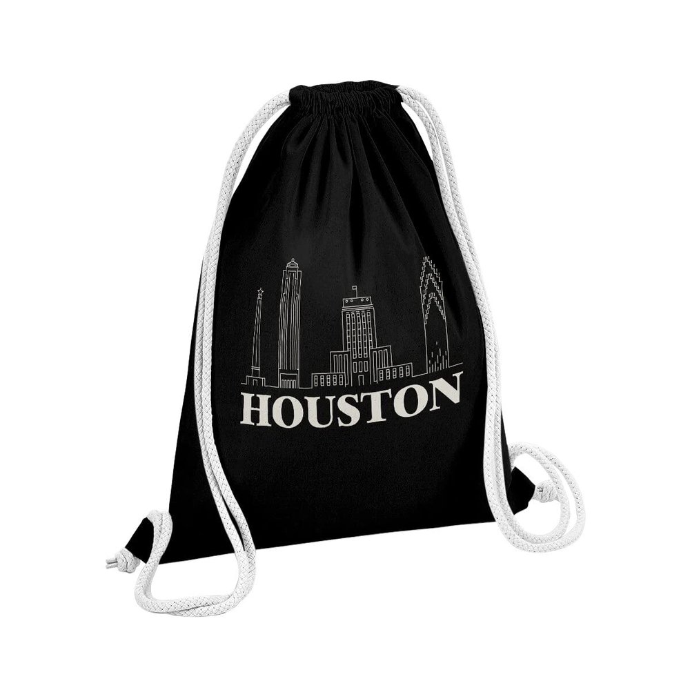 Fabulous Drawstring Gym Bag Black Houston Minimalist United States Travel America 12 L