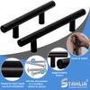 Stahlia Black Stainless Steel Cabinet Handles, 160 mm, 10-Pack view 3
