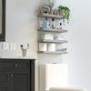 Boswillon Set of 4 Modern Floating Wall Shelves, Gray view 4