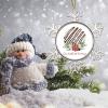Baking Dessert Food Christmas Ornament for Kids, Chocolate-Frosted Donut Christmas Stocking Filler Gift, Eat Drink And Be Merry Christmas Tree Decoration view 3
