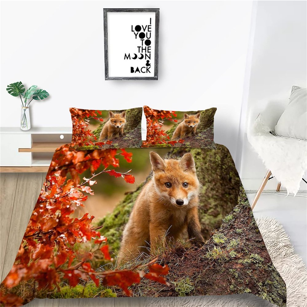 Fox Puppy Kids' Bedding Set, 155 x 200 cm + 2 Pillowcases