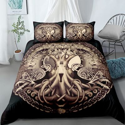 XPINGO Viking Duvet Cover Set, 220 x 240 cm, 3-Piece
