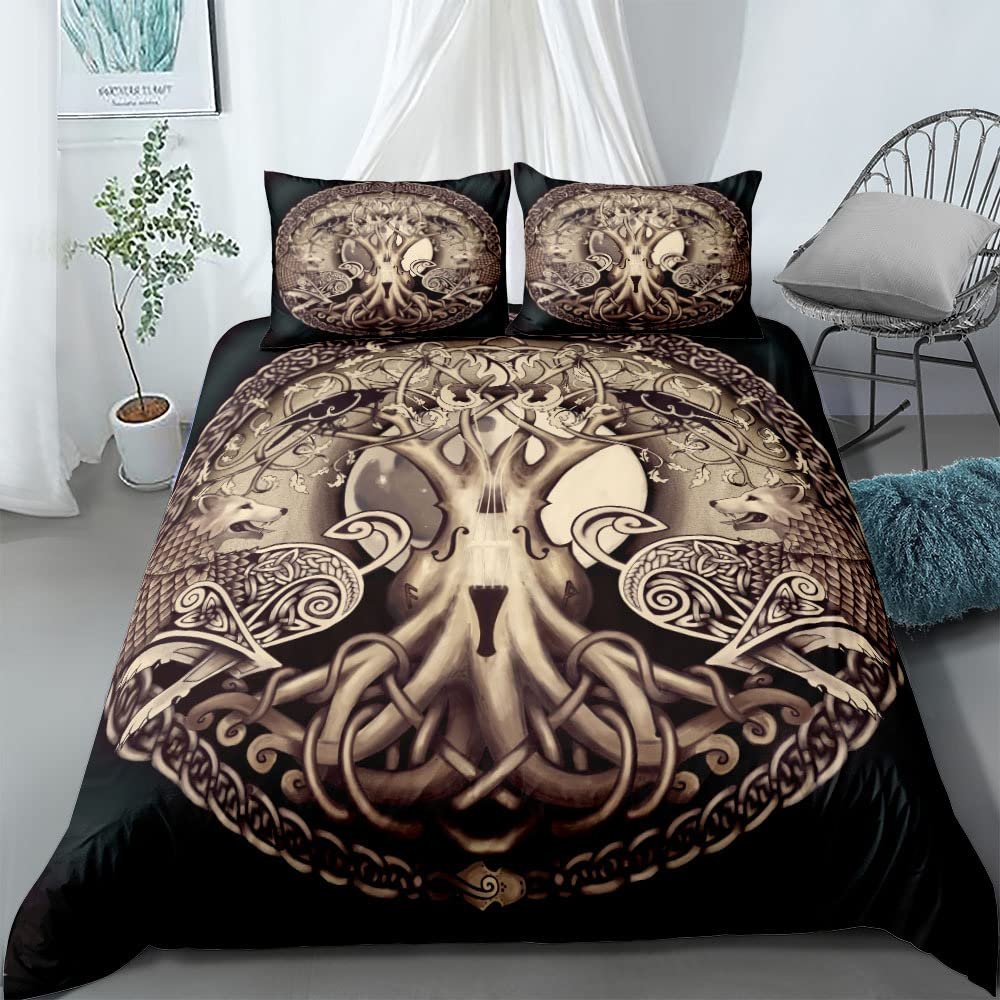 XPINGO Viking Duvet Cover Set, 220 x 240 cm, 3-Piece