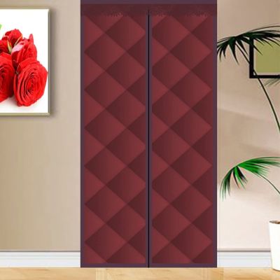 Magnetic Thermal Door Curtain, Cold and Heat Protection, Waterproof, Red, 190 x 250 cm