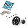 KBREE Metal Tie Rod Upgrade Set for Wltoys A959/A969/A979/K929 1/18 RC Cars, A959-03 + Reduction Gearbox + Motor Gear, Blue view 1