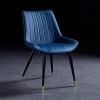 FIXARE Vintage Kitchen Dining Chairs, Set of 4, Blue, PU Leather, Thick Seat and Backrest, Metal Legs view 2