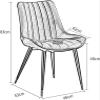 FIXARE Vintage Kitchen Dining Chairs, Set of 4, Blue, PU Leather, Thick Seat and Backrest, Metal Legs view 3