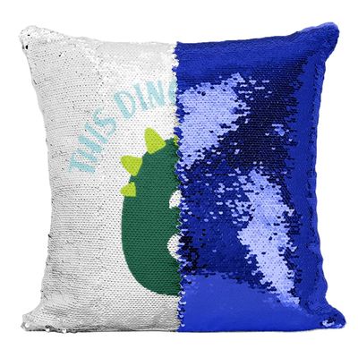 Fabulous Blue Sequin Cushion Cover – This Dinosaur Is 6 Birthday Party Theme