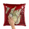 Fabulous Red Sequin Pillow Cover – Art Nouveau Wine Design view 2