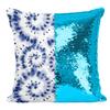 Fabulous Turquoise Shibori Tie-Dye Sequin Pillow view 1