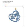 Personalized Gloss Gray Heart & Paw Print Christmas Tree Ornament view 4
