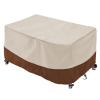 Rectangular Patio Furniture Cover, 420D Oxford Fabric, Waterproof and Windproof, Beige + Coffee, 190 x 110 x 100 cm view 1