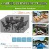 Rectangular Patio Furniture Cover, 420D Oxford Fabric, Waterproof and Windproof, Beige + Coffee, 190 x 110 x 100 cm view 2