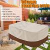 Rectangular Patio Furniture Cover, 420D Oxford Fabric, Waterproof and Windproof, Beige + Coffee, 190 x 110 x 100 cm view 3