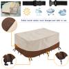 Rectangular Patio Furniture Cover, 420D Oxford Fabric, Waterproof and Windproof, Beige + Coffee, 190 x 110 x 100 cm view 4