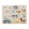 Vertbaudet Lovely Farm Wooden Peg Puzzle, FSC-Certified Beige view 1