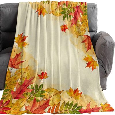 Cozy Blanket 80 x 150 cm, 3D Autumn Maple Leaf Flannel Fleece Throw