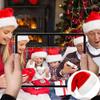 Ktnyl 4-Pack Red Velvet Santa Hats for Adults and Kids view 4