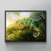 DotComCanvas Motivational Jungle Chameleon Wall Art, Green/Blue/Red “BE ADOPTABLE” English Version, 40 × 30 cm, Black view 1