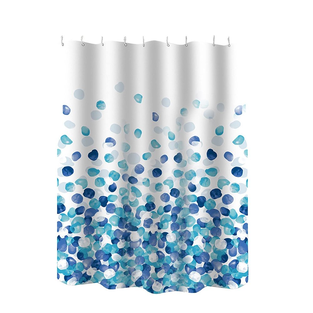 Rifuli Waterproof Polyester Fabric Shower Curtain Liner, White, Machine Washable, Hotel Quality (D, One Size)