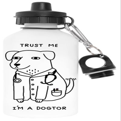 Capzy Dogtor Wei Pollutant-Free White Aluminum Water Bottle for Outdoors