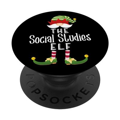 Social Studies Elf Christmas Gnome PopSocket with Interchangeable PopGrip