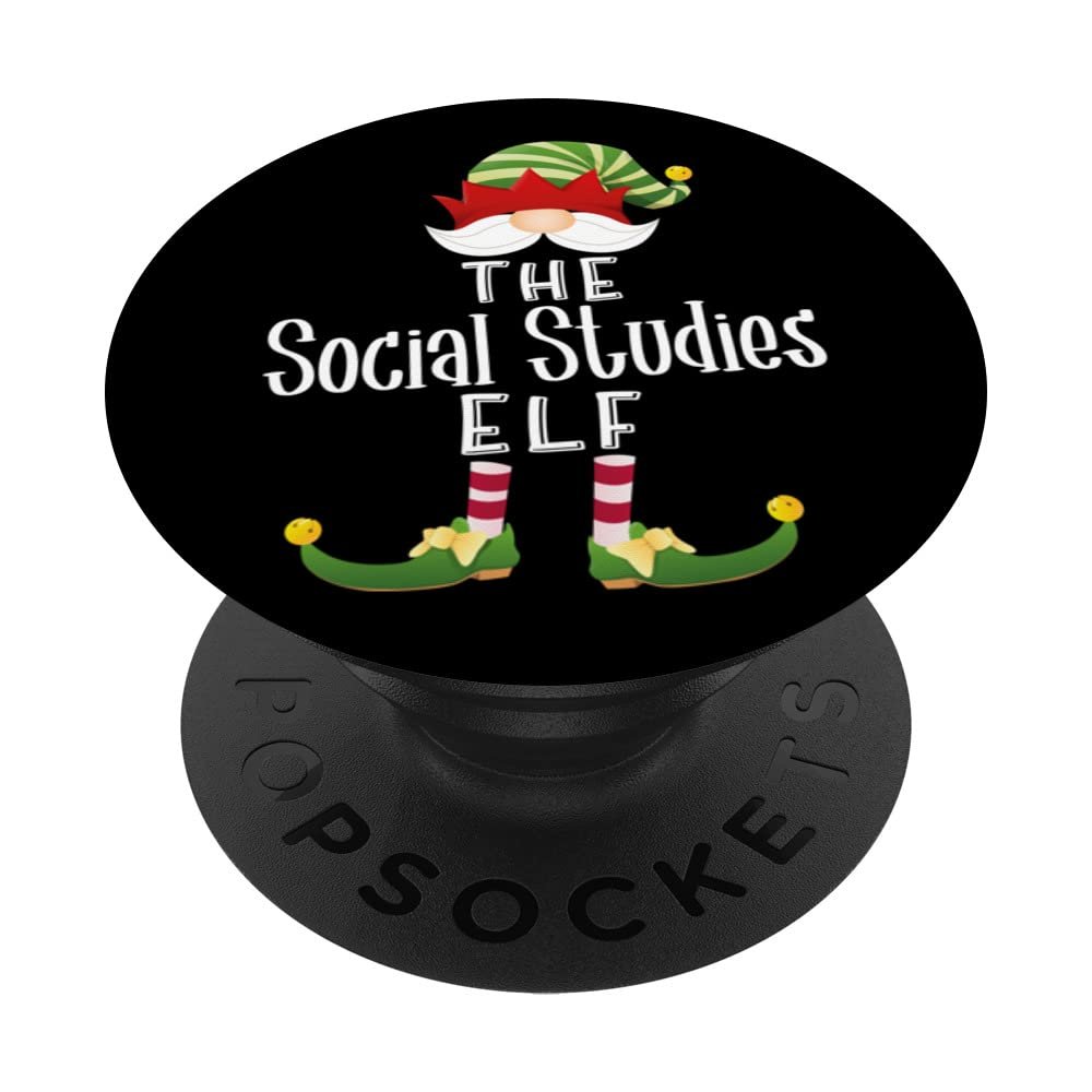 Social Studies Elf Christmas Gnome PopSocket with Interchangeable PopGrip
