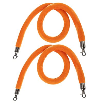 Velvet Queue Barrier Rope, 280 cm/9.2 ft, Orange